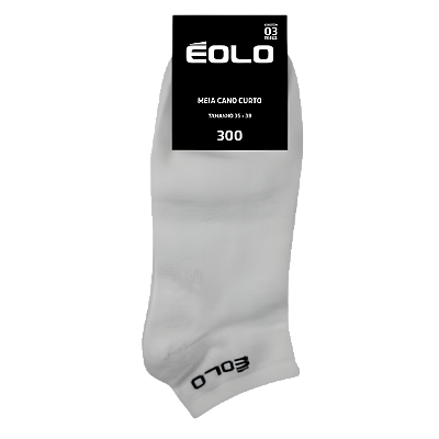 MEIA ÉOLO CANO CURTO C/3 BRANCO 80% ALGODÃO