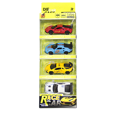 CARRINHO METAL RACE CAR 8CM C/4P IMCOL TOYS SORTIDO 258262