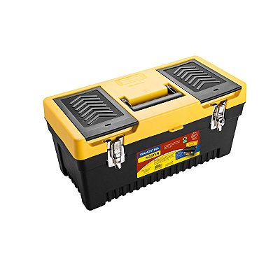 Caixa plastica para ferramentas 20" Tramontina com bandeja removível e travas metálicas 43803/020