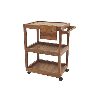 Carro para servir churrasco em madeira jatobá com acabamento envernizado e cepo 13198/070 Tramontina