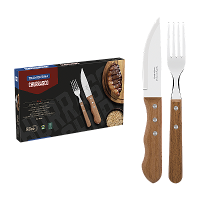 JOGO CHURRASCO MADEIRA JUMBO 12P 22399/063 TRAMONTINA