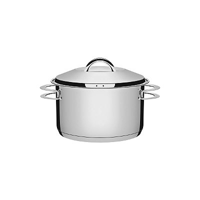Caçarola solar funda em ao inox fundo triplo com tampa e alça Tramontina