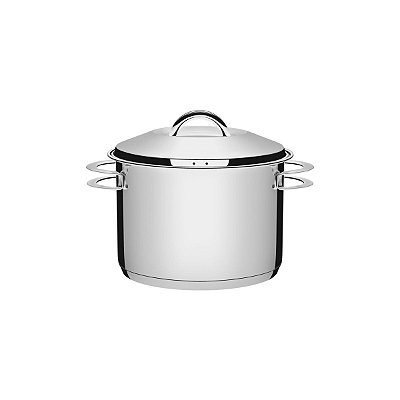 Caldeirão em aço inox fundo triplo com tampa e alças Tramontina