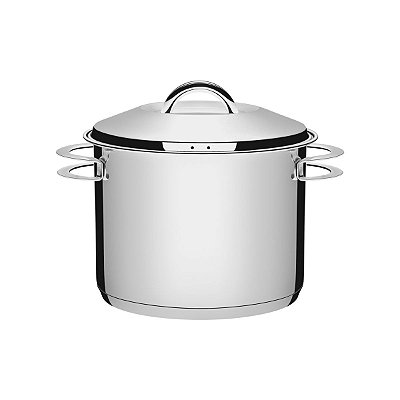 Caldeirão solar em aço inox fundo triplo com tampa E ALÇAS A 28CM 15,7L 62508/280 Tramontina