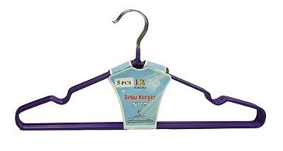 Jogo de cabides metal revestido 5 peças imcol