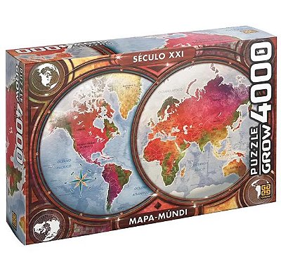 Jogo puzzle mapa mundi 4000 peças 3463 Grow