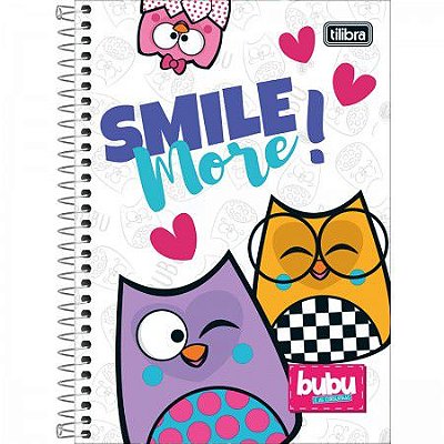 Caderno capa dura 1/4 espiral bubu e as corujinhas 80F Tilibra