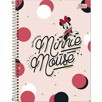 Caderno espiral capa dura 1/1 minnie 80F Tilibra