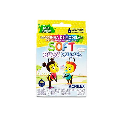 Massa de modelar Acrilex C/6 soft baby