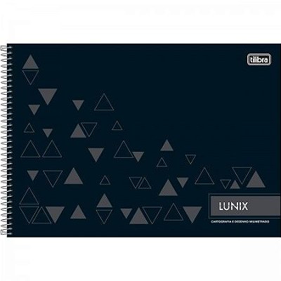 Caderno espiral capa dura cartografia e desenho milimetrado Lunix  60F Tilibra