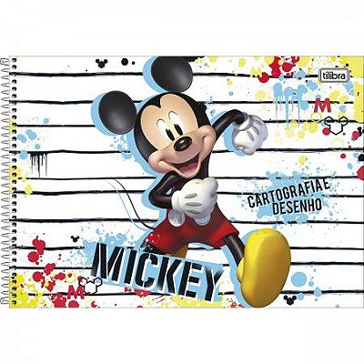 Caderno de cartografia e desenho espiral capa dura mickey 80F Tilibra