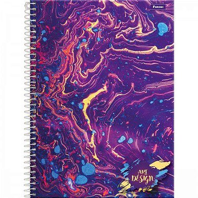 Caderno capa dura 10 matérias 160F art design Foroni