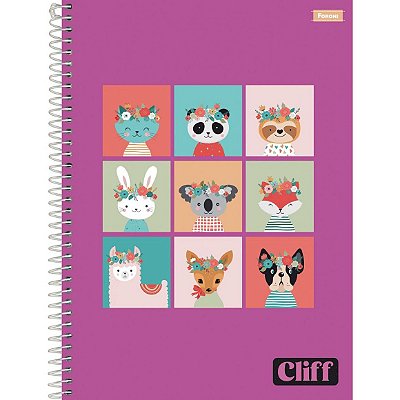 Caderno capa dura 10 materias 160F cliff Foroni