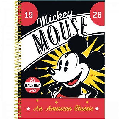 Caderno capa dura espiral 1/1 80F mickey vintage Foroni