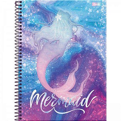 Caderno capa dura espiral 1/1 80F sereias Foroni