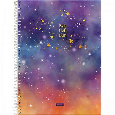 Caderno capa dura espiral 1/1 80F tie dye Foroni