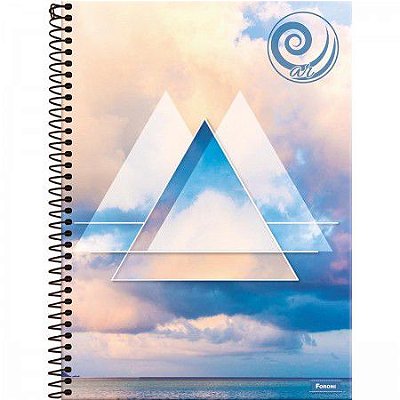 Caderno capa dura espiral 1/1 96F quatro elementos Foroni