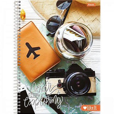 Caderno capa dura espiral 1/1 96F like it Foroni