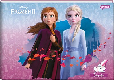 Caderno brochura 1/4 capa dura caligrafia 40F frozen Jandaia