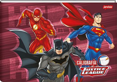 Caderno brochura 1/4 capa dura caligrafia 40F liga da justiça Jandaia