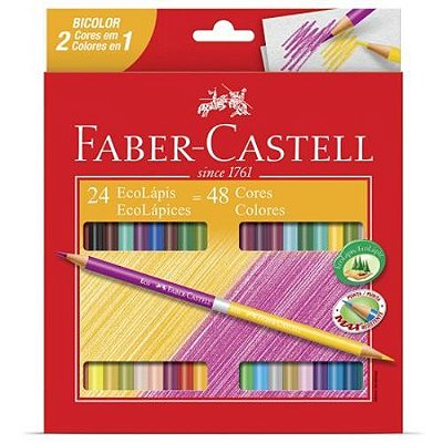 Lapis de cor C/24 bicolor Faber