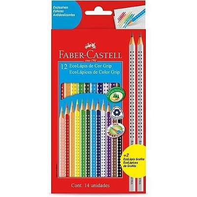 Lapis de cor C/12+2 grafite Faber