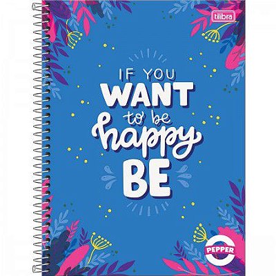 Caderno capa dura espiral 1/1 80F Pepper Feminino Tilibra