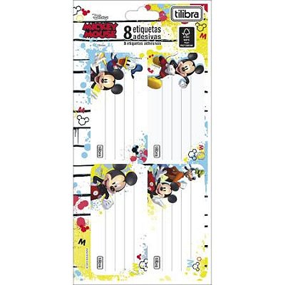 Etiqueta para caderno mickey c/8 Tilibra