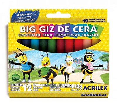 Giz de cera C/12 big Acrilex