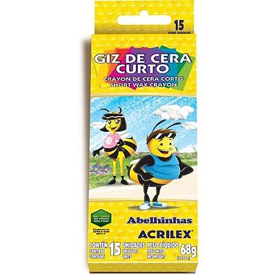 Giz de cera C/15 cores Acrilex