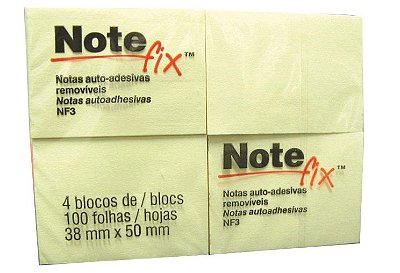 Papel note fix C/4 38X50MM amarelo 100F 3M