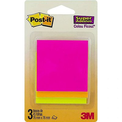 Papel post-it C/3 76X76MM 45F 3M