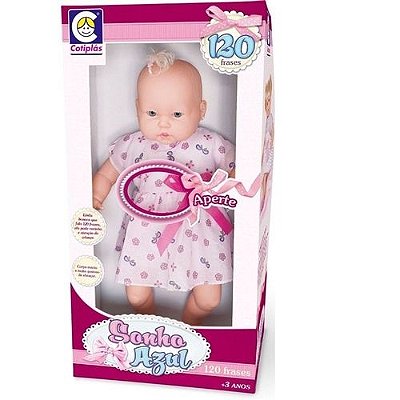 Boneca Sonho Azul 120 Frases 56Cm Cotiplas