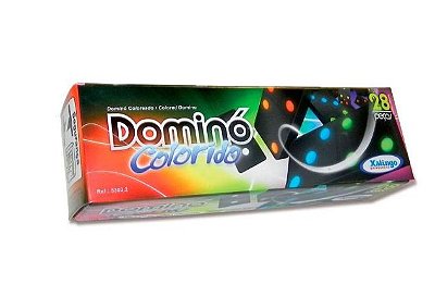 Domino de madeira c/pingos coloridos 28P Xalingo