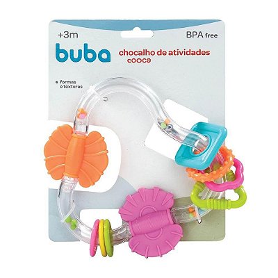 Chocalho com atividades e mordedor Buba