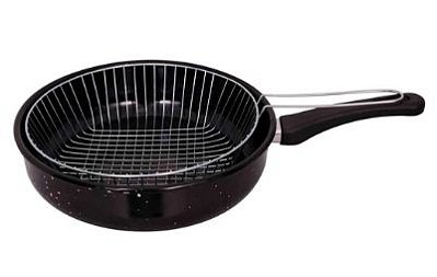 Fritadeira nº26 c/cesto preta esmaltada