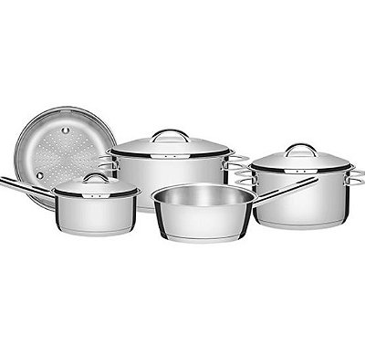 Conjunto de panelas Solar 5 peças em aço inox Tramontina