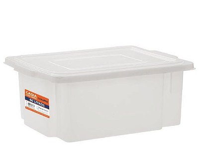 Caixa organizadora Paramount 60L branca com tampa