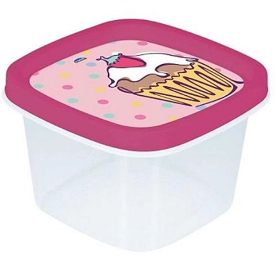 Pote decorado 500ml cupcake Plasutil