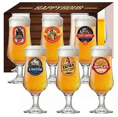 Taça de cerveja barcelona 400ml 6 peças