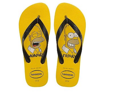 Chinelo Havaianas Simpson Amarelo Ouro