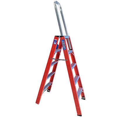 Escada Fibra Pintor 03 Degraus Com Alça - 90cm Alulev