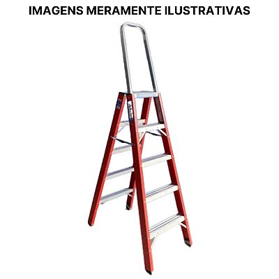 Escada Fibra Pintor 10 Degraus Com Alça - 3,00M Alulev