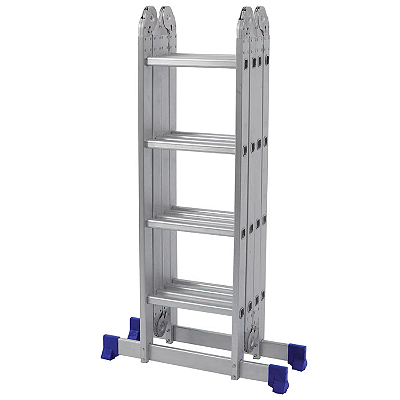 Escada Articulada Multifuncional 4x4 16 Degraus em Alumínio Mor