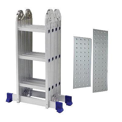 Escada Articulada Multifuncional 4x3 12 Degraus em Alumínio com Plataforma Mor