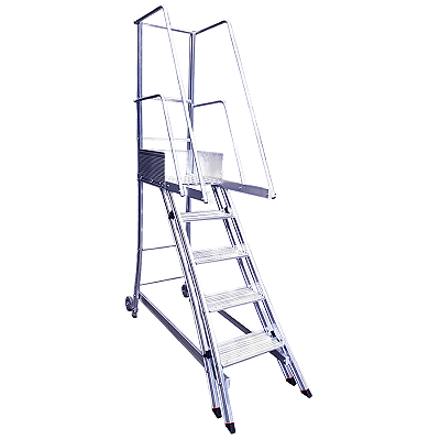 Escada Plataforma Trepadeira Alumínio 1,16m 4 Degraus + Plataforma Alulev