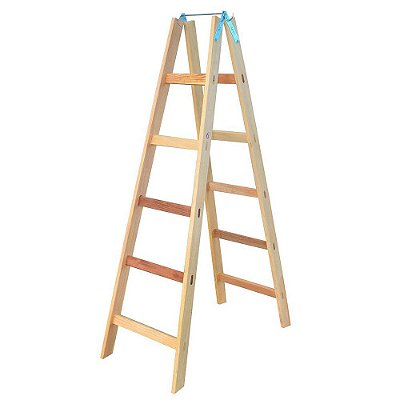Escada de Madeira Tipo Pintor Nº 06 - 1,70m Simples Elite Escadas