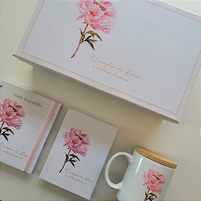 Kit - Diário da Gratidão + Bloquinho + Caneca | Coleção Cristã
