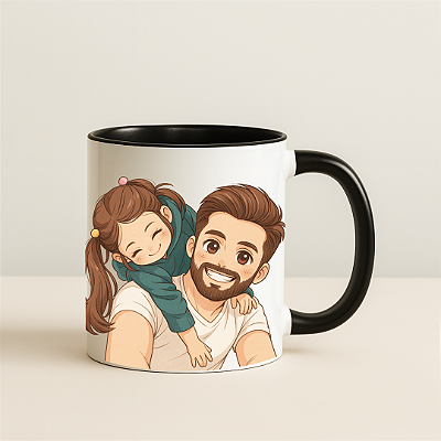 Caneca Personalizada - Caricatura | Dia dos Pais*