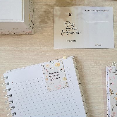 Marca Página Magnético Floral | Dia dos Professores